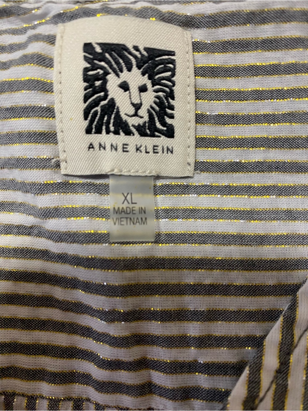 Anne Klein Navy and White Striped Half-Zip Tunic - Picture 4 of 4
